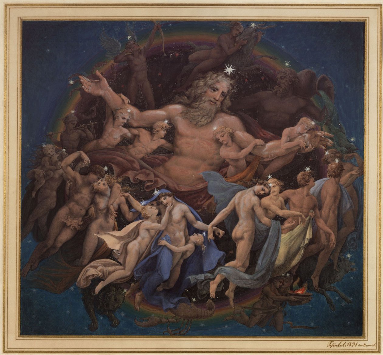 Berlino. Museo Vecchio presso il Lustgarten. Progetto per il dipinto murale «Urano e la danza degli astri» da Karl Friedrich Schinkel