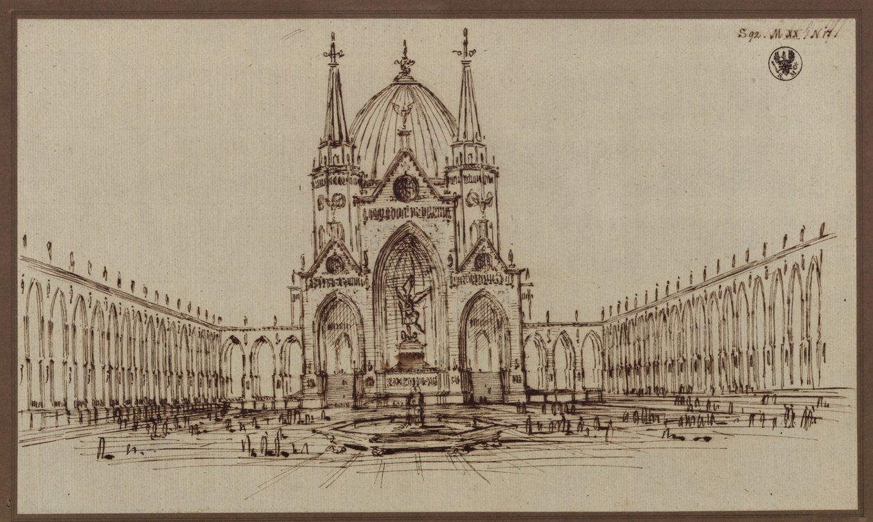Berlino. Progetto per una cattedrale come monumento alle guerre di liberazione (Cattedrale della liberazione) da Karl Friedrich Schinkel