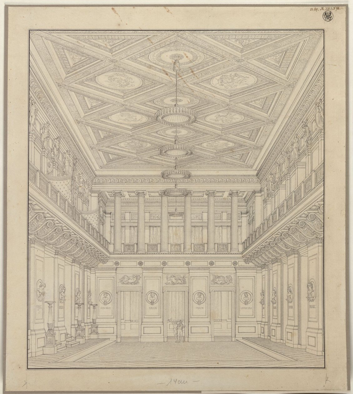 Berlino. Teatro sul Gendarmenmarkt, sala da concerto da Karl Friedrich Schinkel