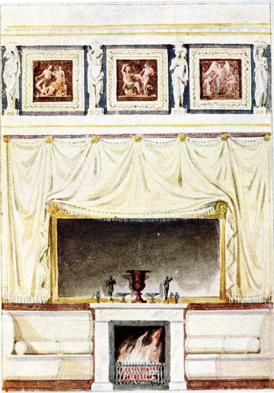 Berlino, Wilhelmplatz. Palazzo del principe Carlo di Prussia, progetto per il gabinetto da Karl Friedrich Schinkel