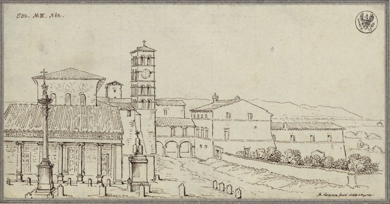 Vista su San Lorenzo fuori le mura a Roma da Karl Friedrich Schinkel