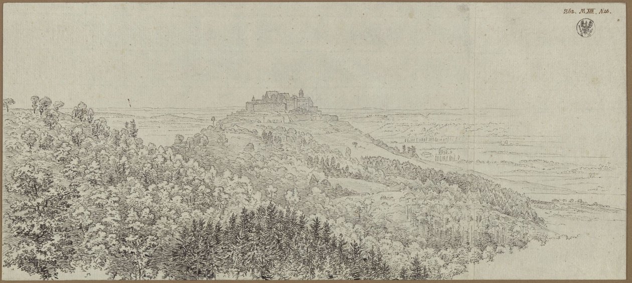 Vista della Veste Coburg da nord da Karl Friedrich Schinkel