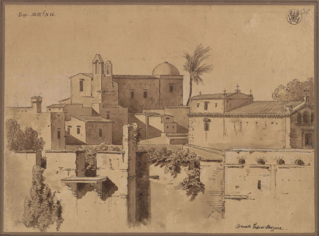 "Convento Presso di Mazara" / Convento o chiesa a Marsala, in Sicilia da Karl Friedrich Schinkel