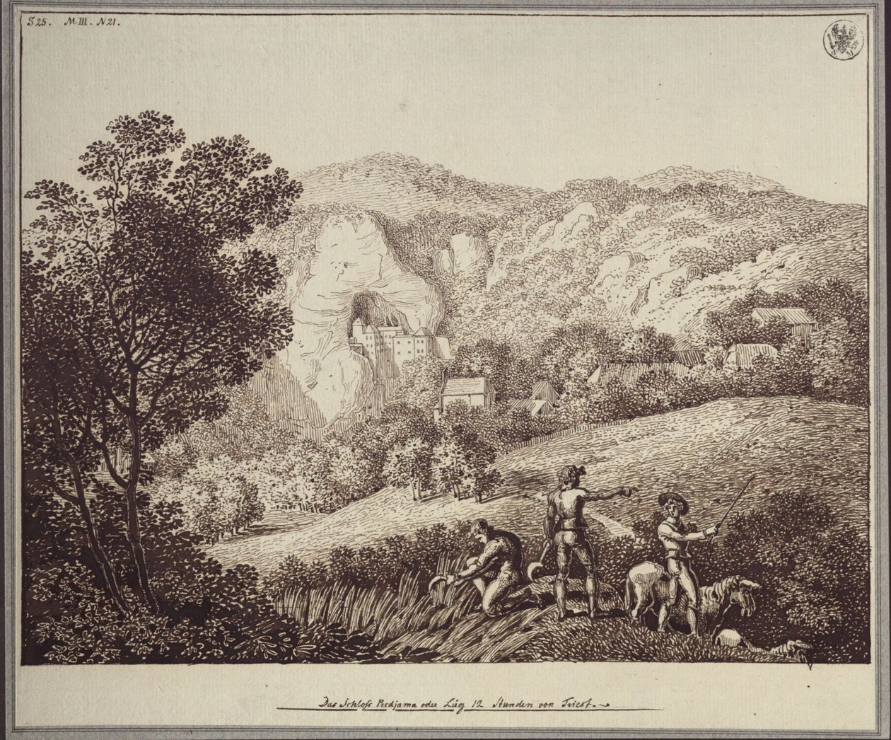 "Il castello di Lueg o Predjama, a 12 ore da Trieste" da Karl Friedrich Schinkel
