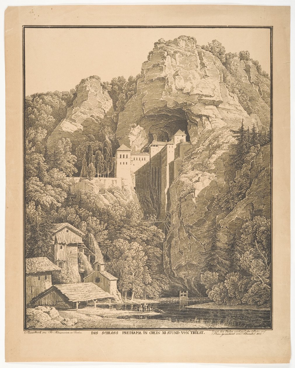 Il castello di Prediama a Crein XII Stund: da Trieste da Karl Friedrich Schinkel