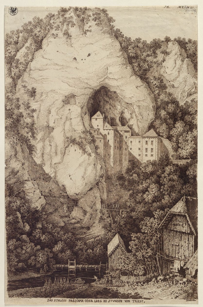 Il castello di Predjama o Lueg, XII ore da Trieste da Karl Friedrich Schinkel