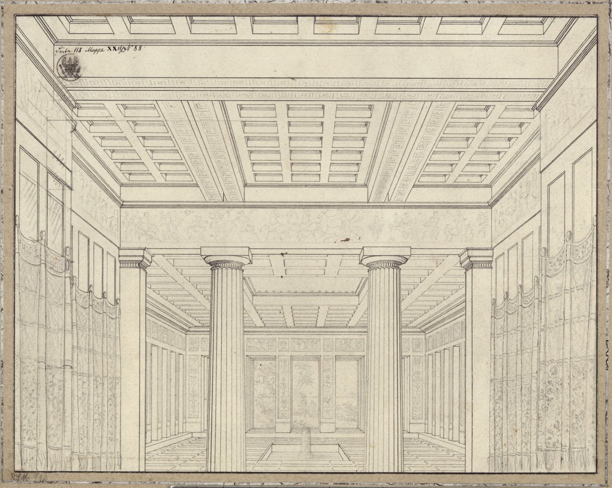 Didone. Opera di Bernhard Klein. Progetto per la 3ª decorazione. Camera nel palazzo da Karl Friedrich Schinkel