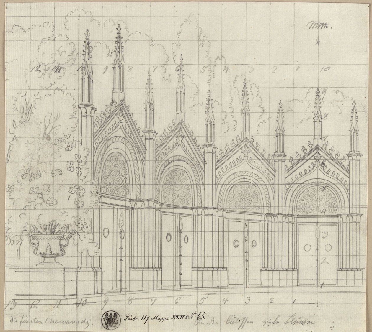 I principi Chawansky. Tragedia di Ernst Raupach. Progetto per una decorazione. Cappella di San Giorgio da Karl Friedrich Schinkel