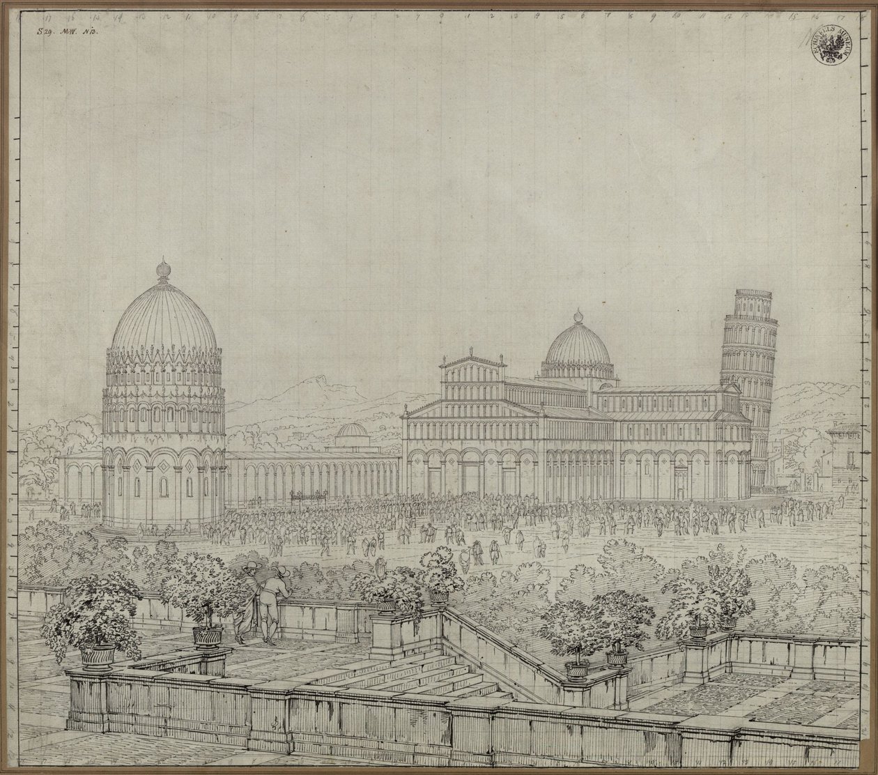 "La Cattedrale, la Torre Pendente, il Camposanto e il Battistero di Pisa" da Karl Friedrich Schinkel