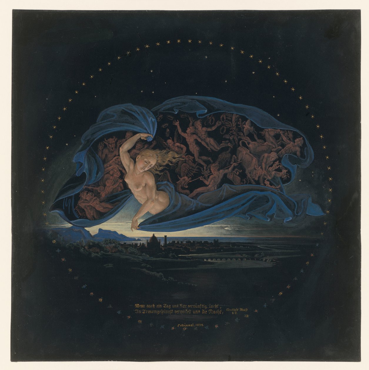 La notte cala sul Golfo di Napoli da Karl Friedrich Schinkel
