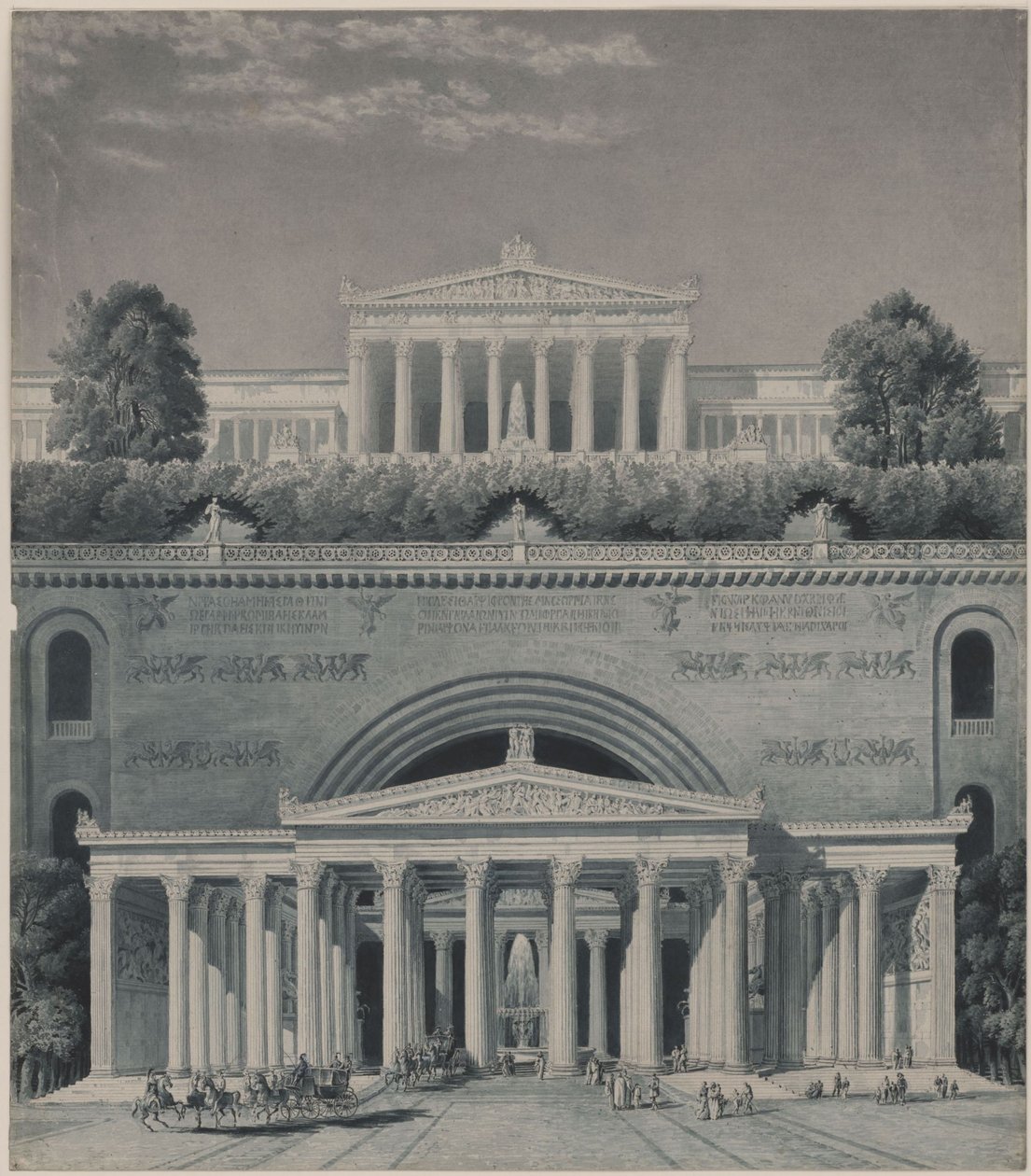 La residenza di un principe. Ingresso del castello da Karl Friedrich Schinkel