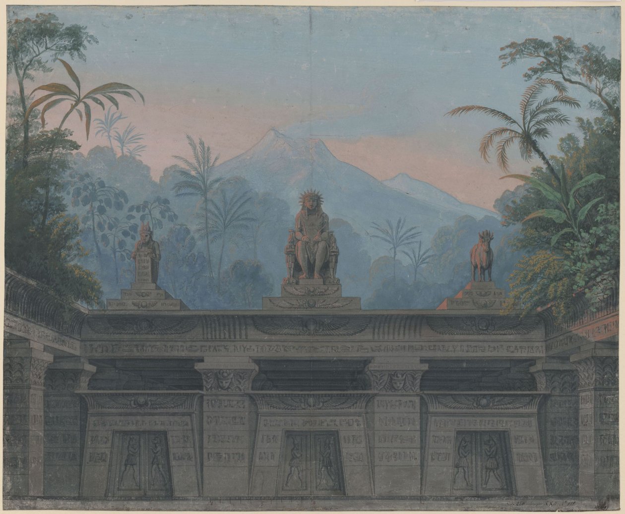 Il flauto magico. Opera di Wolfgang Amadeus Mozart. Bozzetto per la quarta scenografia. Atrio del tempio di Sarastro da Karl Friedrich Schinkel