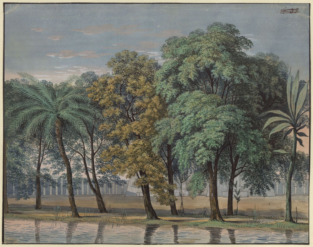 Il flauto magico. Opera di Wolfgang Amadeus Mozart. Bozzetto per la  6ª scenografia. Atrio del Tempio delle Prove da Karl Friedrich Schinkel