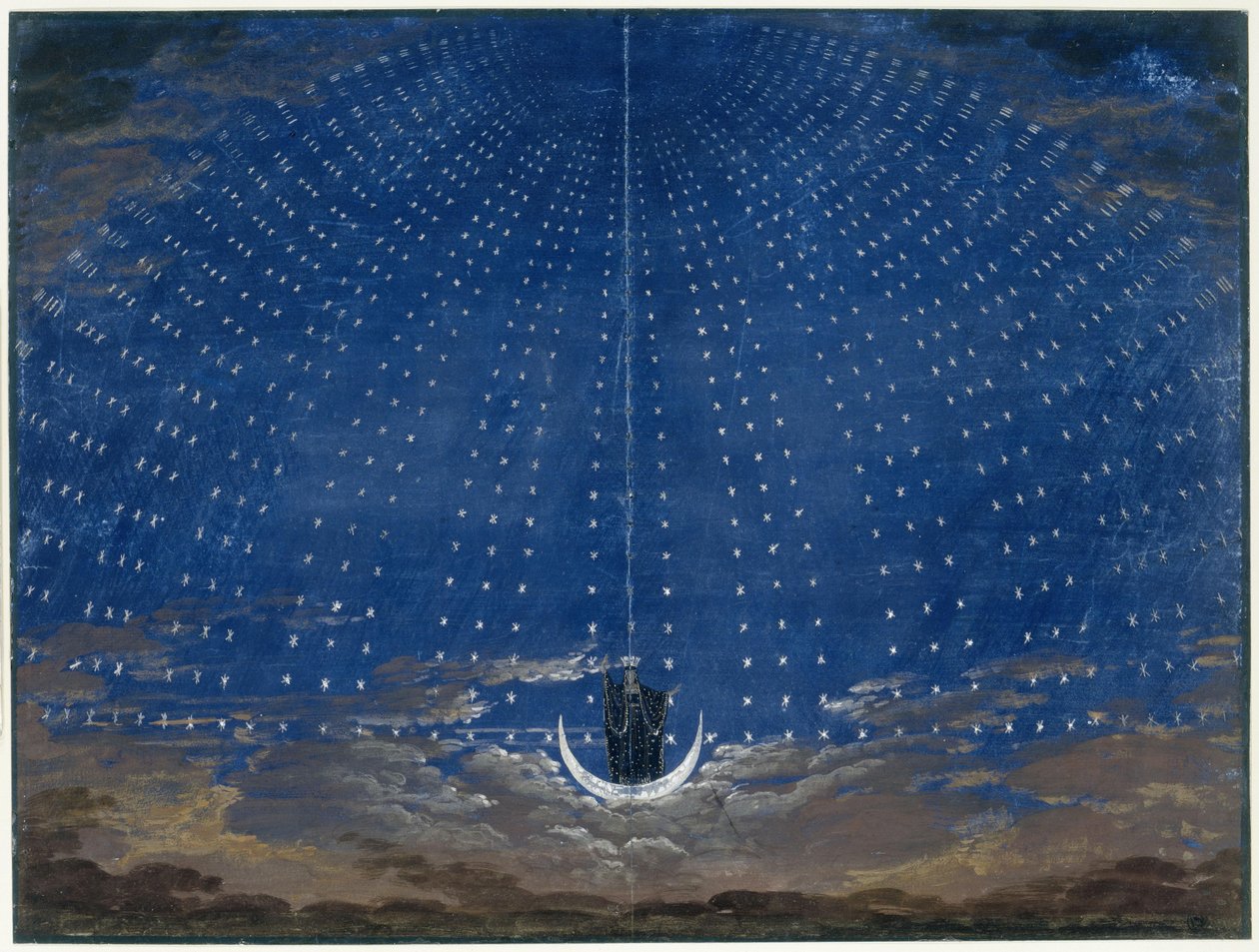 Il flauto magico. Opera di Wolfgang Amadeus Mozart. Bozzetto scenografico. La Sala delle Stelle della Regina della Notte da Karl Friedrich Schinkel