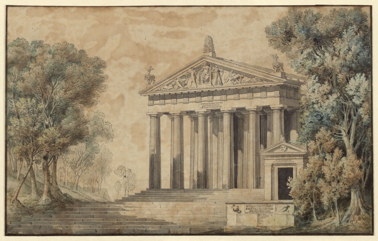 Ifigenia in Tauride. Dramma di Johann Wolfgang von Goethe. Progetto per una scenografia. Tempio di Diana da Karl Friedrich Schinkel