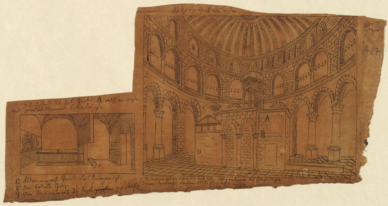 Gerusalemme. Chiesa del Santo Sepolcro. Veduta interna da Karl Friedrich Schinkel