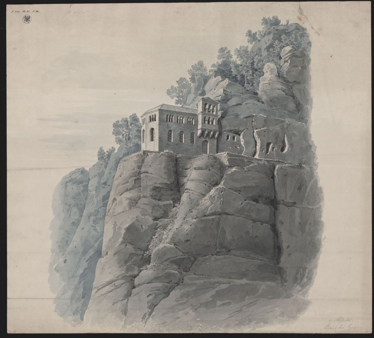 Kastel presso Saarburg. Eremo. Veduta prospettica da Karl Friedrich Schinkel
