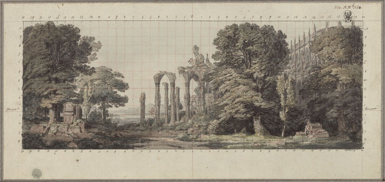 Chiesa e rovine di un monastero gotico tra gli alberi da Karl Friedrich Schinkel