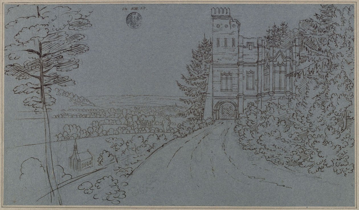 Köstritz. Rovina artificiale nel parco del castello (?) da Karl Friedrich Schinkel