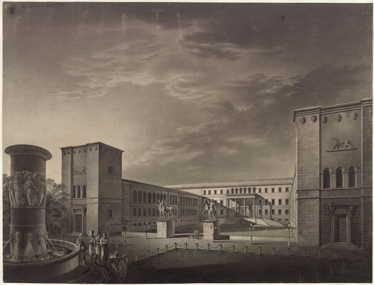 Köstritz. Castello. Veduta del lato del cortile da Karl Friedrich Schinkel