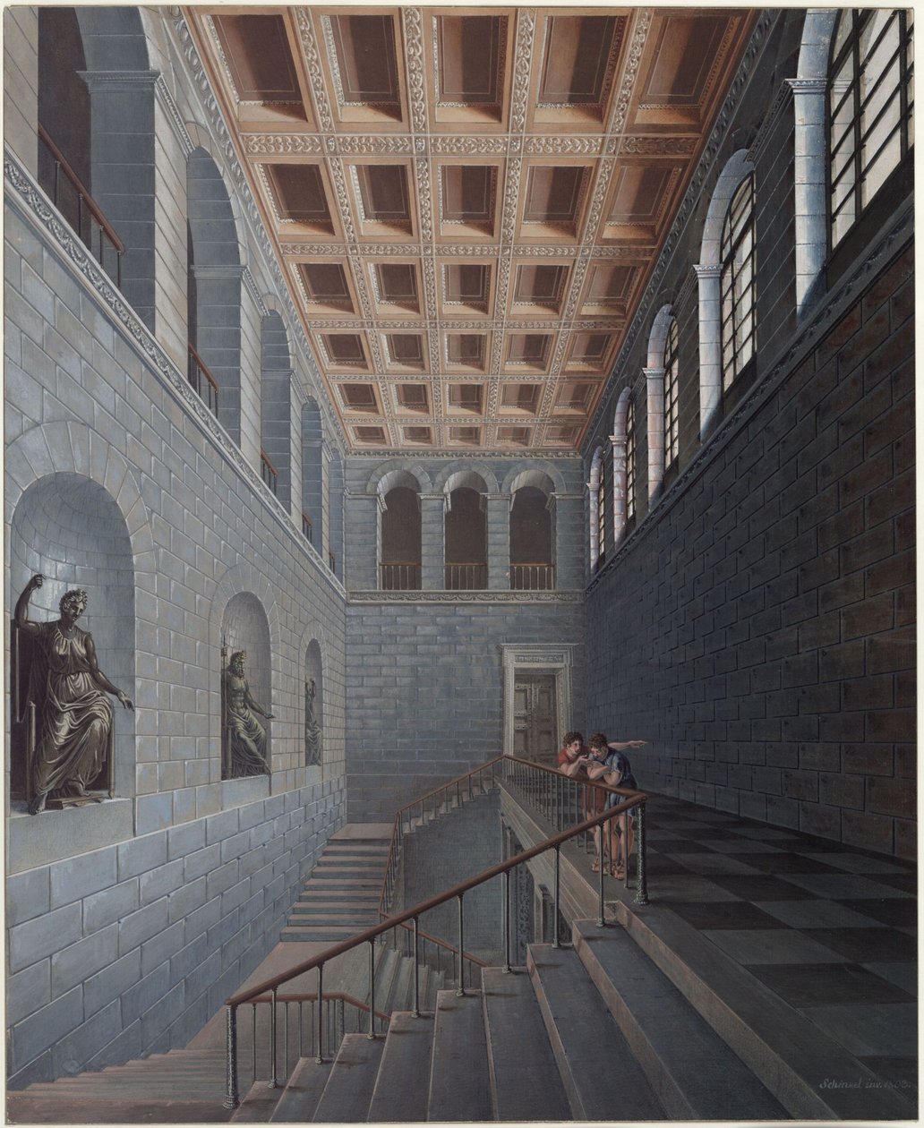 Köstritz. Castello. Vista della scalinata da Karl Friedrich Schinkel