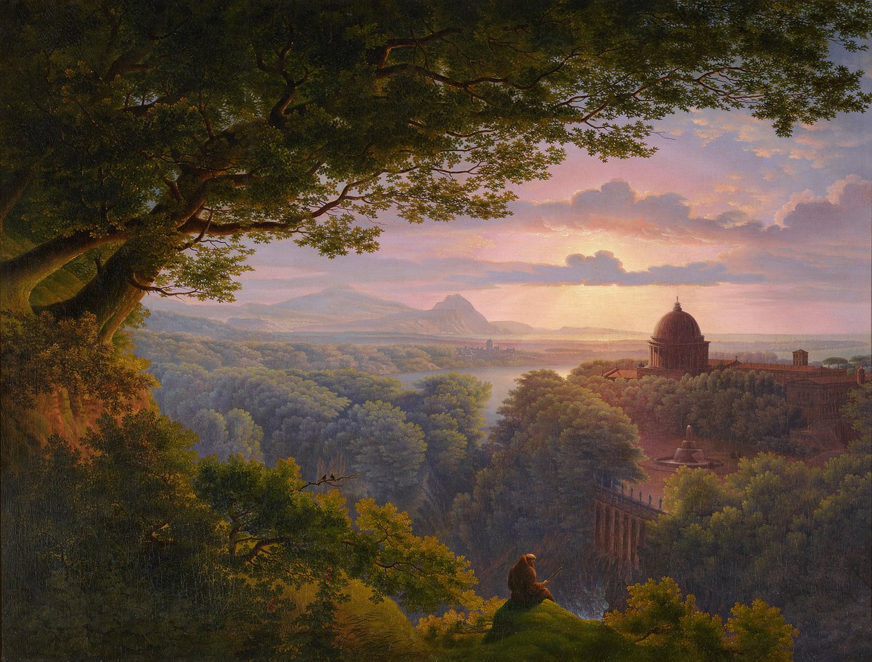 Paesaggio con pellegrino (copia da Karl Friedrich Schinkel) da Karl Friedrich Schinkel