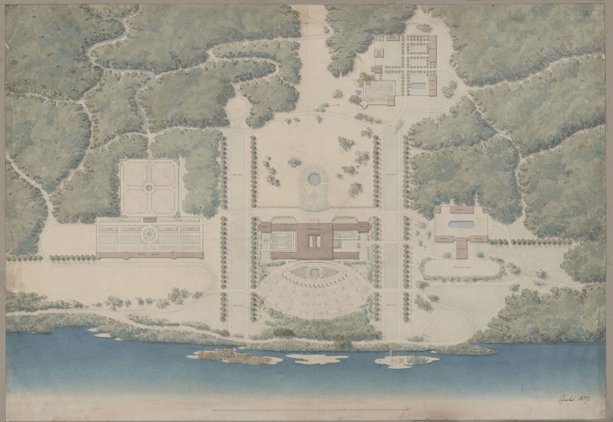 Lituania. Palazzo Wittgenstein. Veduta generale da Karl Friedrich Schinkel