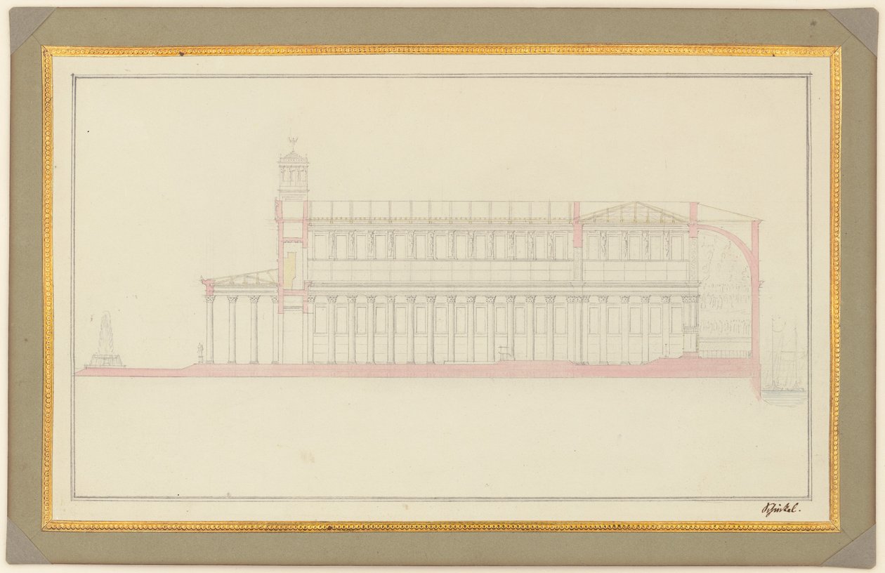 Sezione Longitudinale di una Cattedrale per Berlino da Karl Friedrich Schinkel