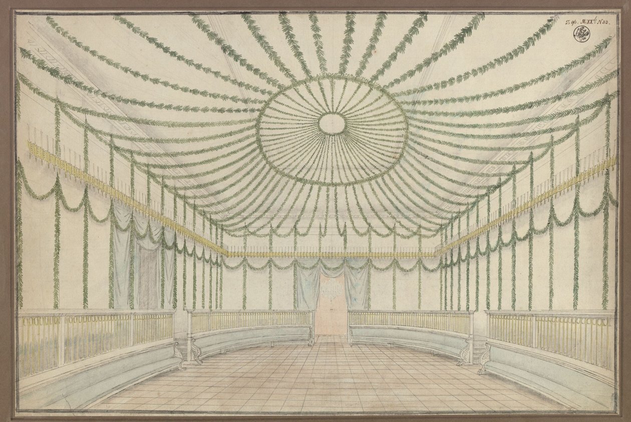 Merseburg. Castello. Progetto per la decorazione di una sala in occasione delle celebrazioni di omaggio a Federico Guglielmo III di Prussia da Karl Friedrich Schinkel