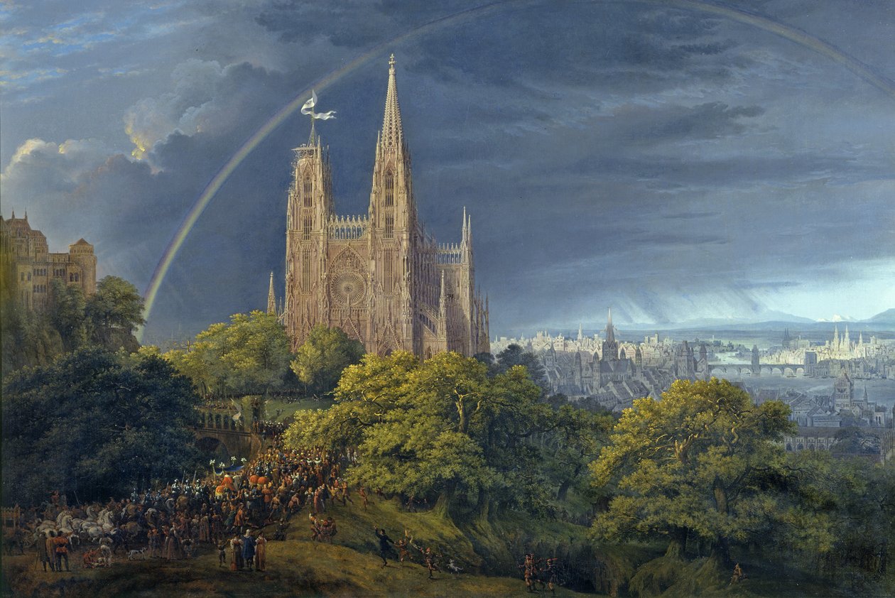 Città medievale su un fiume da Karl Friedrich Schinkel