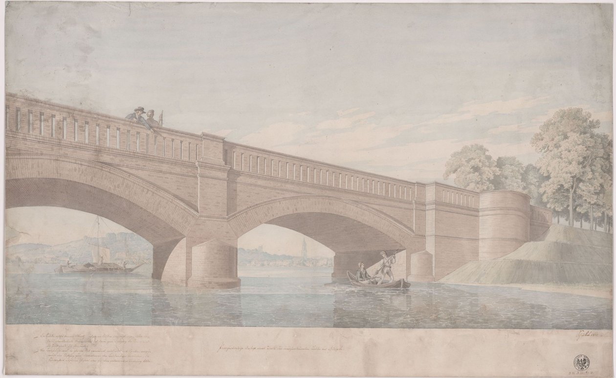 Potsdam. Ponte di Glienicke. Veduta prospettica da Karl Friedrich Schinkel