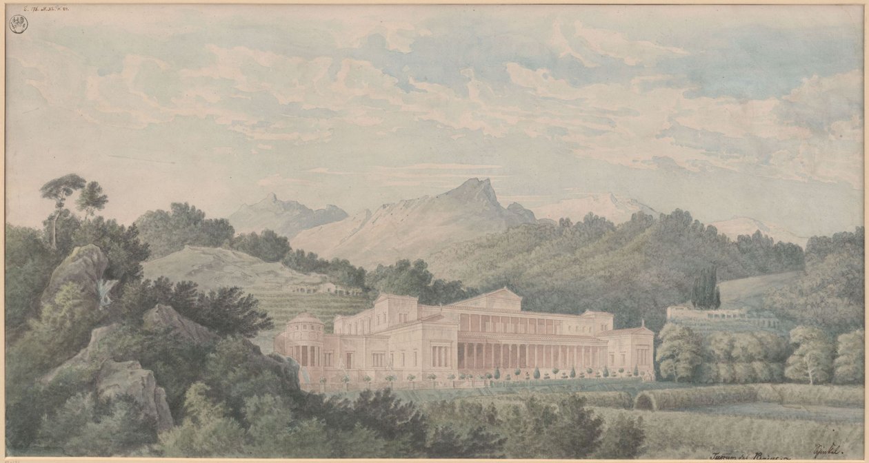 Ricostruzione della Villa Tusca secondo Plinio. Prospettiva da Karl Friedrich Schinkel