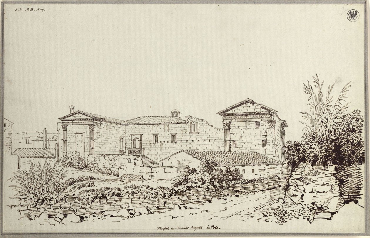 "Retro del Tempio di Augusto a Pola" da Karl Friedrich Schinkel