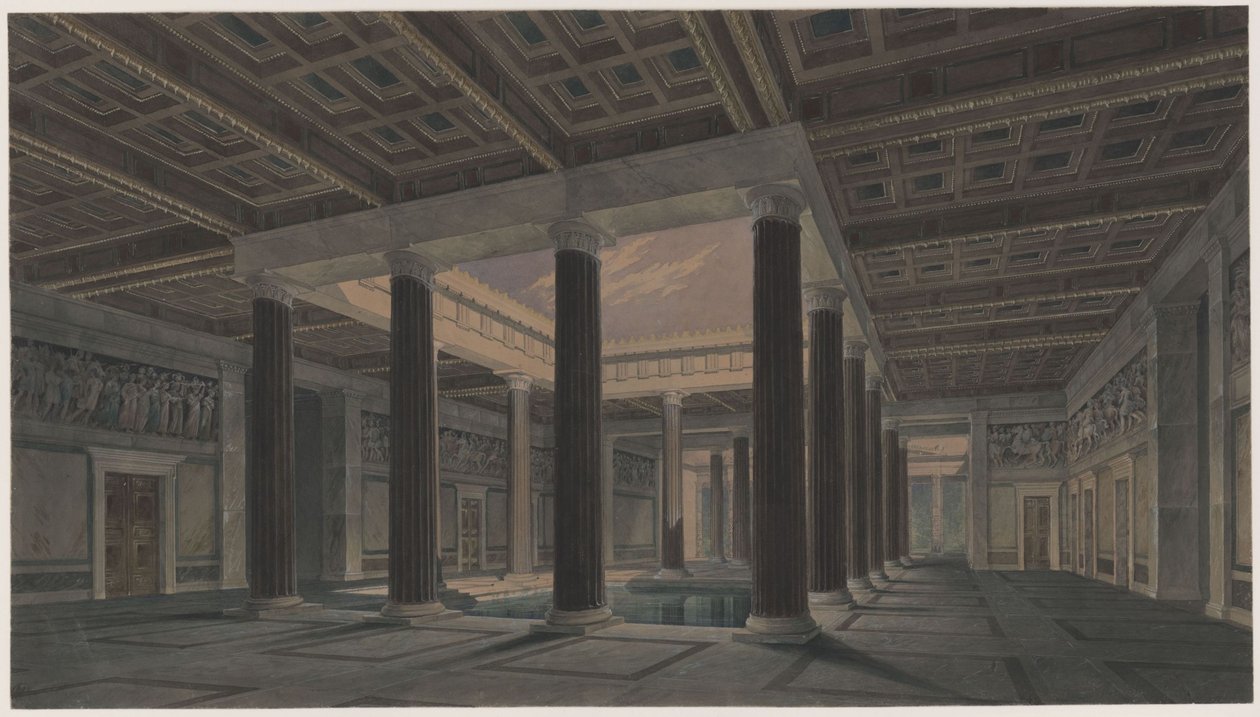 Palazzo Orianda in Crimea. Progetto antico. Grande atrio da Karl Friedrich Schinkel