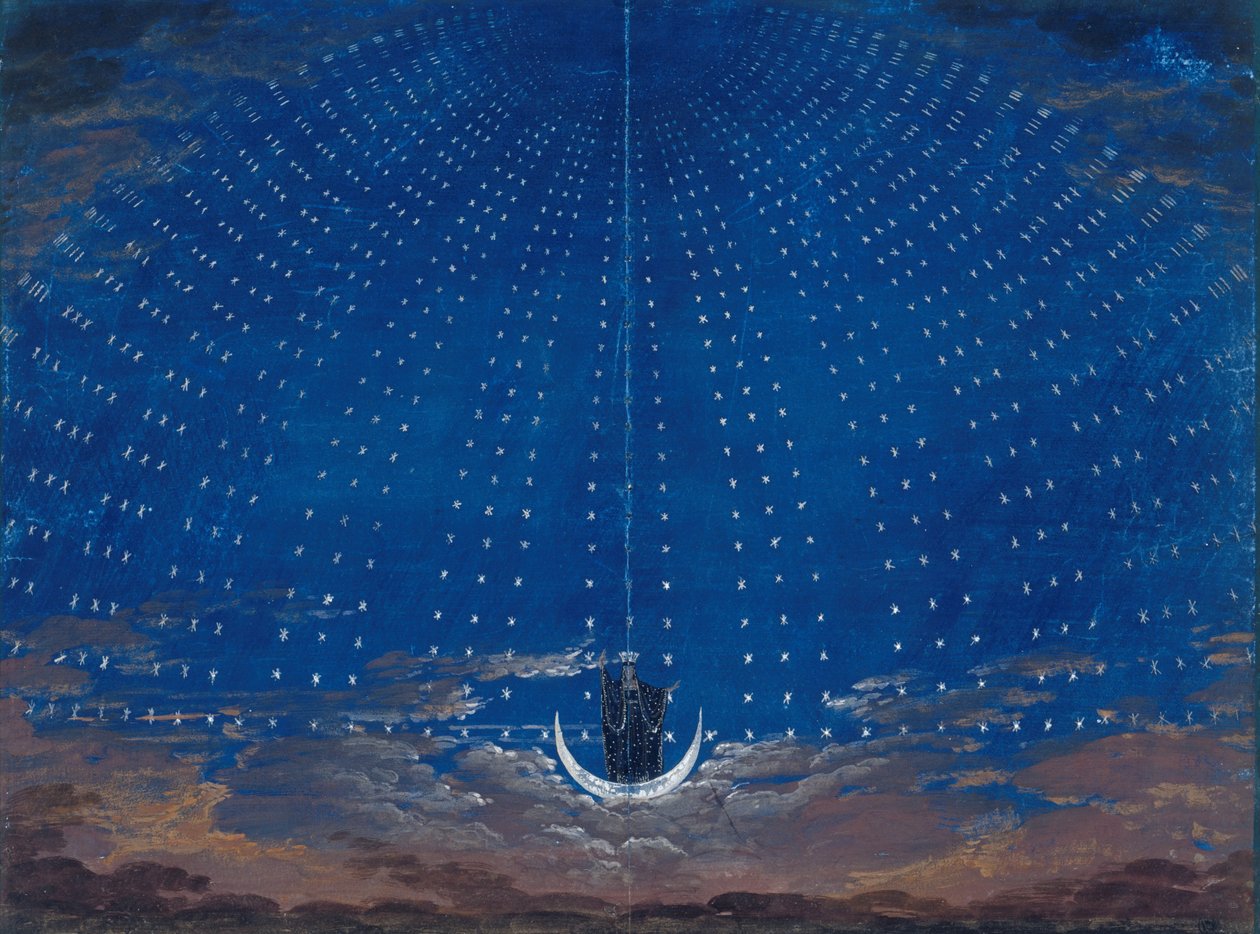 Scenografia per Il flauto magico di Mozart da Karl Friedrich Schinkel