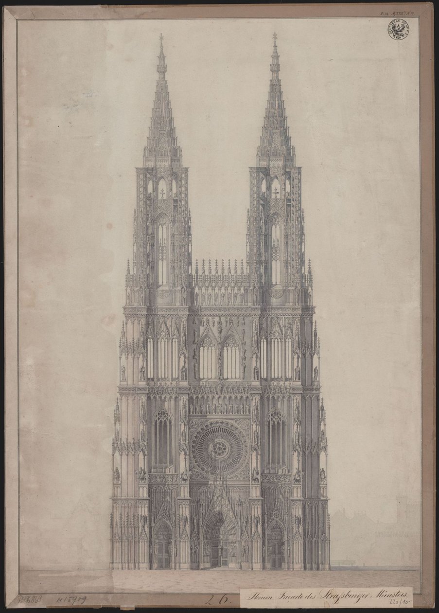 Strasburgo. Cattedrale. Progetto per il completamento della facciata occidentale da Karl Friedrich Schinkel