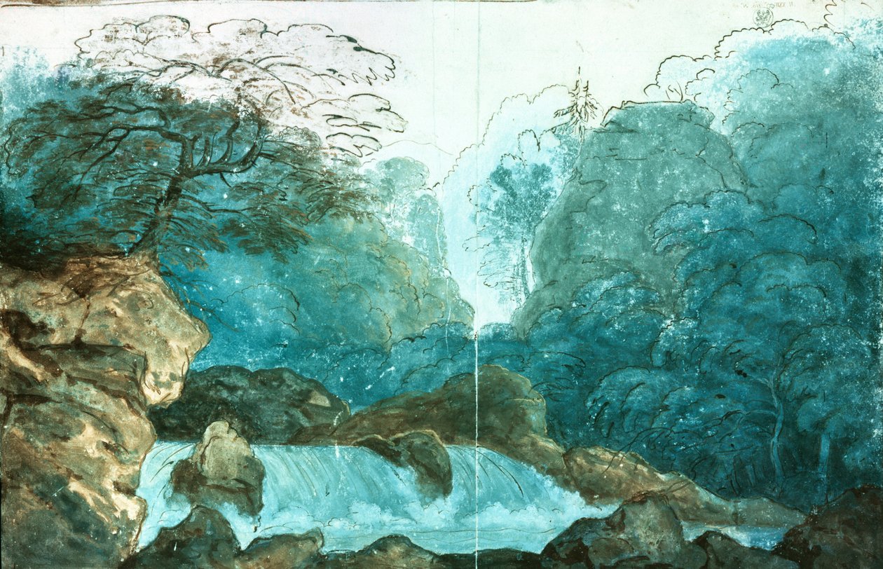 Cascata in un bosco, scenografia per una produzione di Undine da Karl Friedrich Schinkel