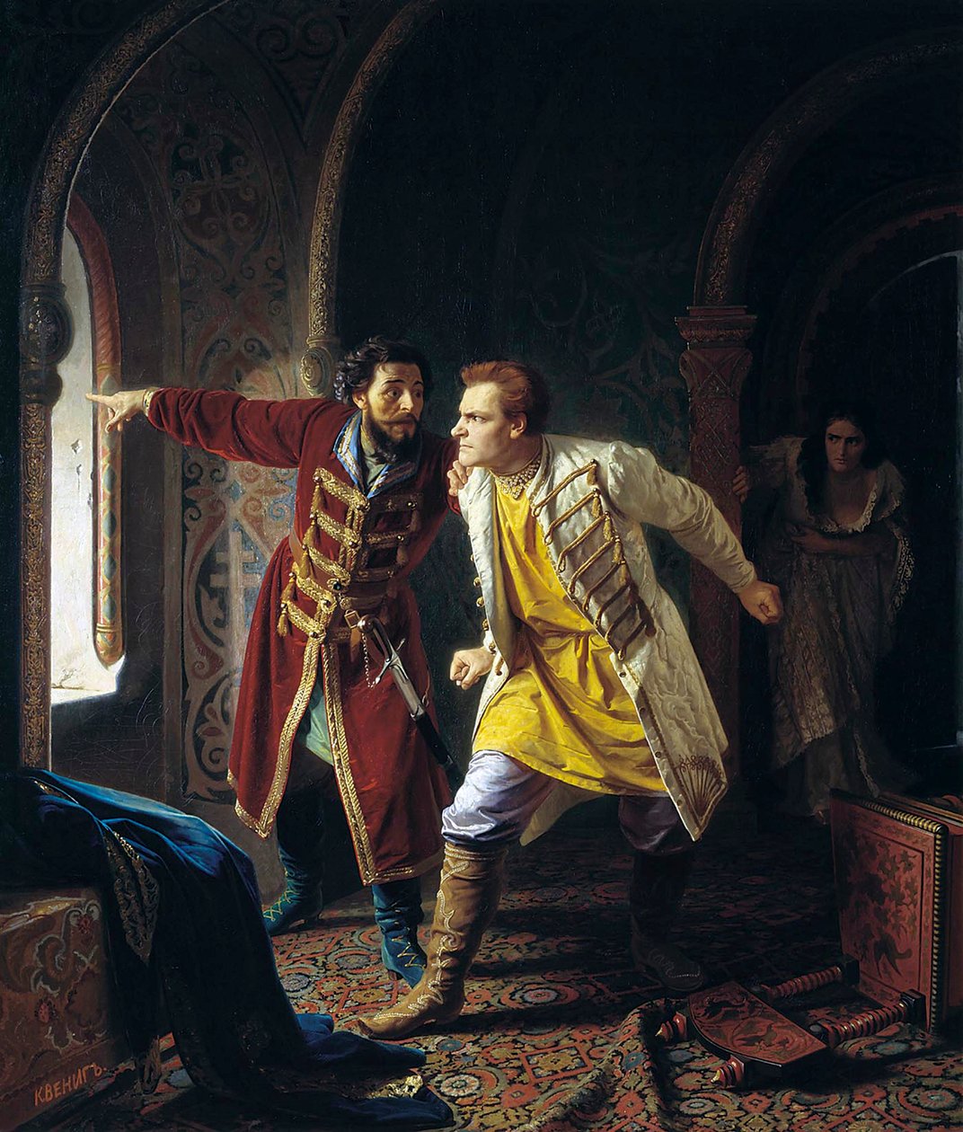 Gli ultimi minuti del falso Dmitrij I, 1879 da Karl Gottlieb Wenig