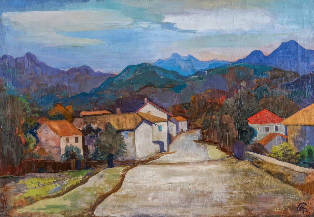 Strada di paese in Ticino da Karl Hofer