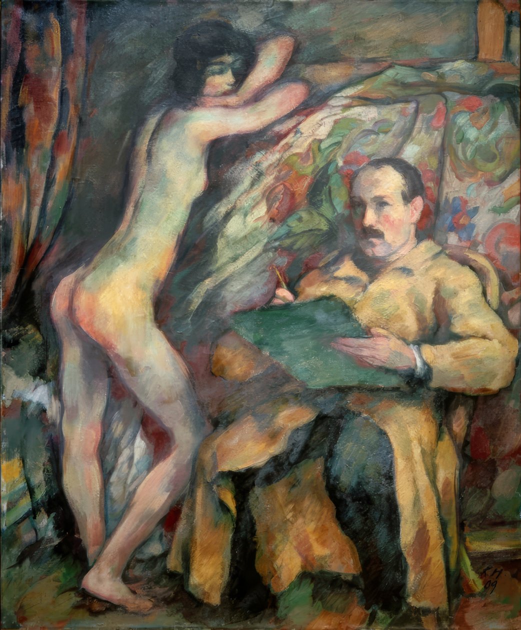 Autoritratto con modella da Karl Hofer