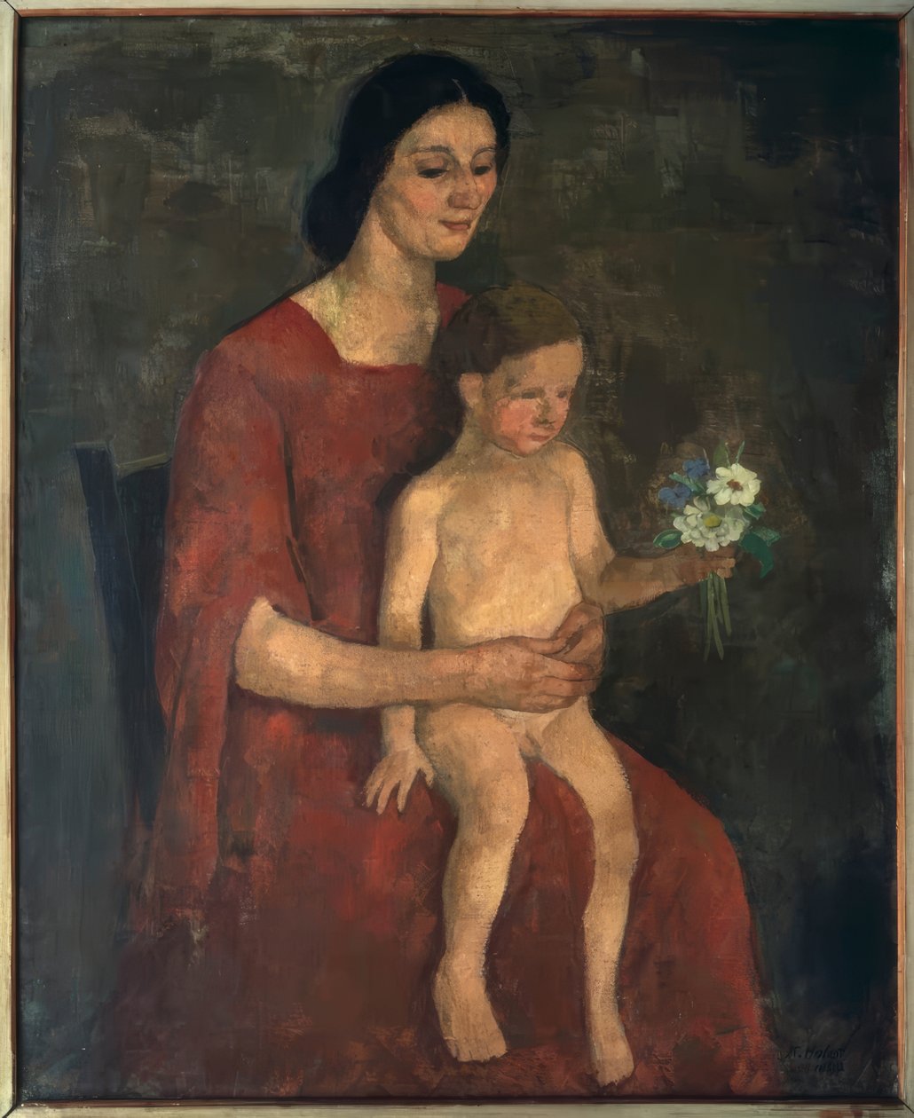 Thilde Hofer con Carlino da Karl Hofer