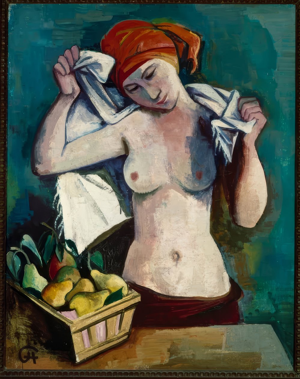 Nudo femminile con cesto di frutta da Karl Hofer
