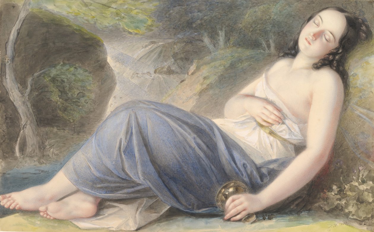 Psiche addormentata in un paesaggio da Karl Joseph Aloys Agricola