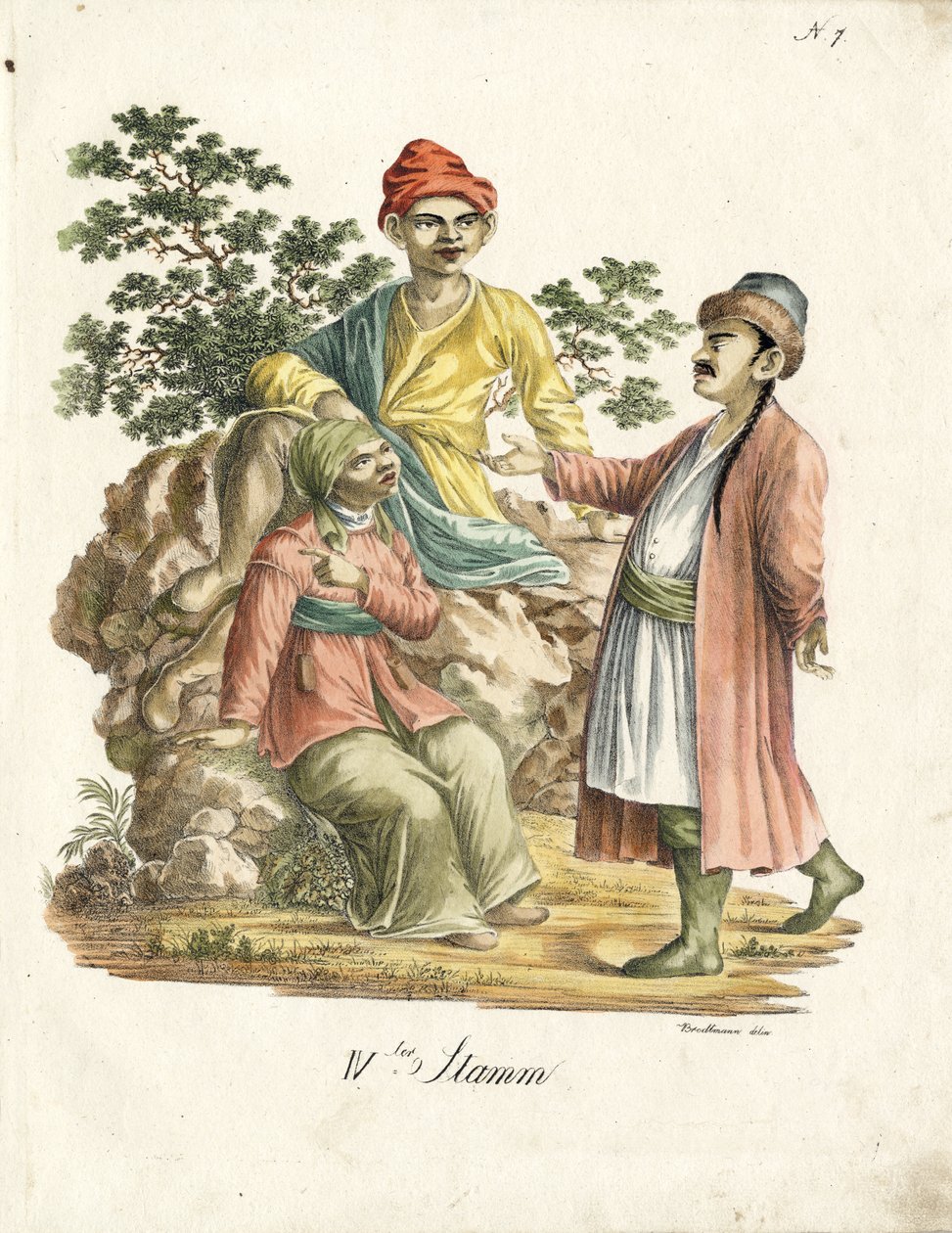 Costumi popolari persiani (stampa) da Karl Joseph Brodtmann