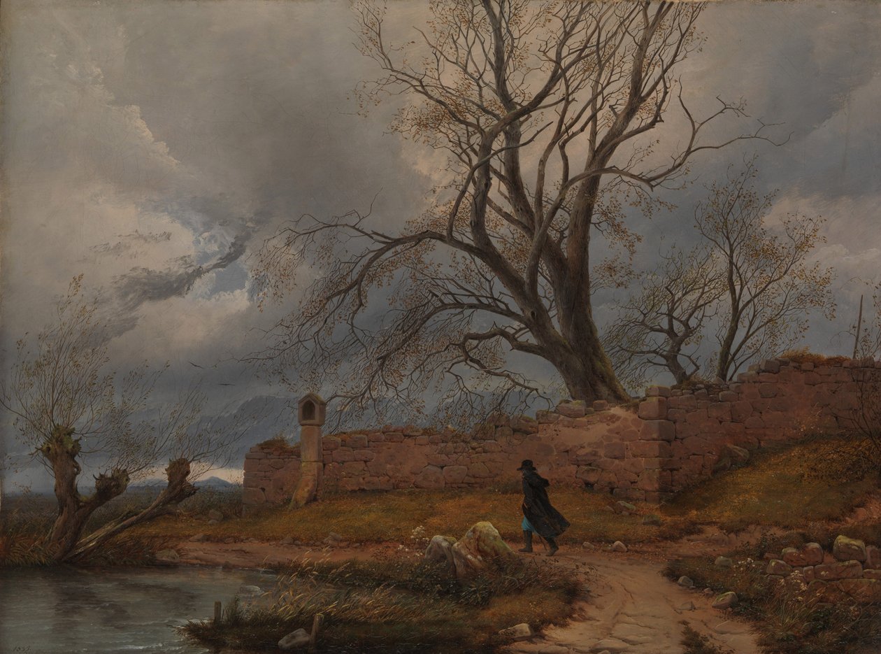 Viandante nella tempesta da Karl Julius Von Leypold