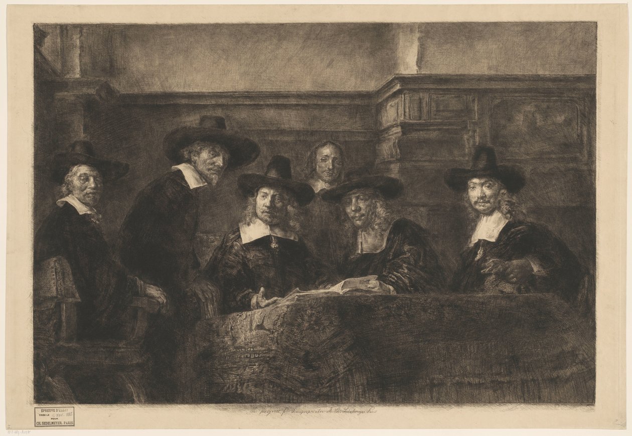 I sindaci della corporazione dei drappieri, da Rembrandt da Karl Köpping