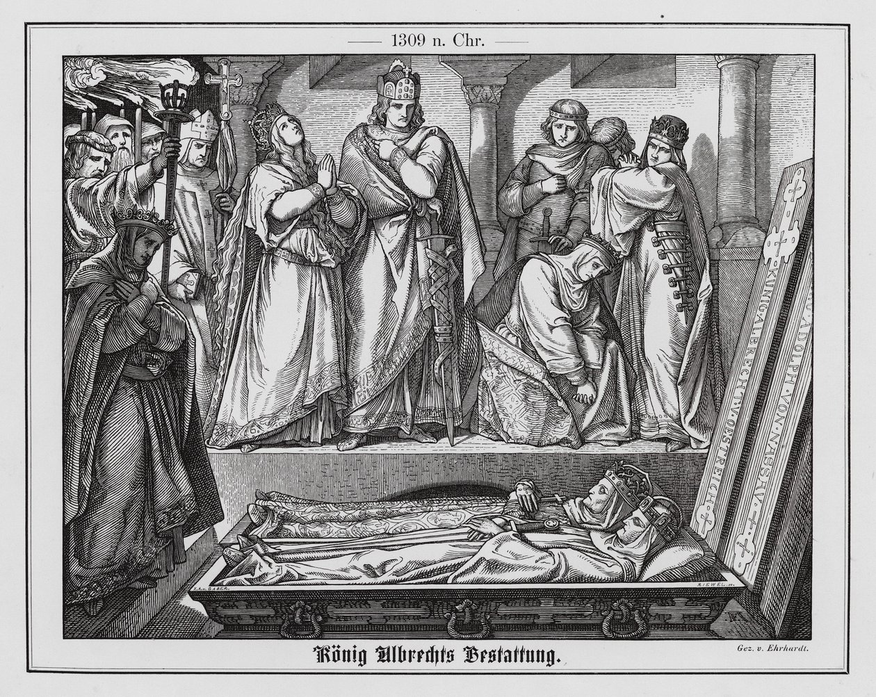 Funerale del re Alberto I di Germania da Karl Ludwig Adolf Ehrhardt