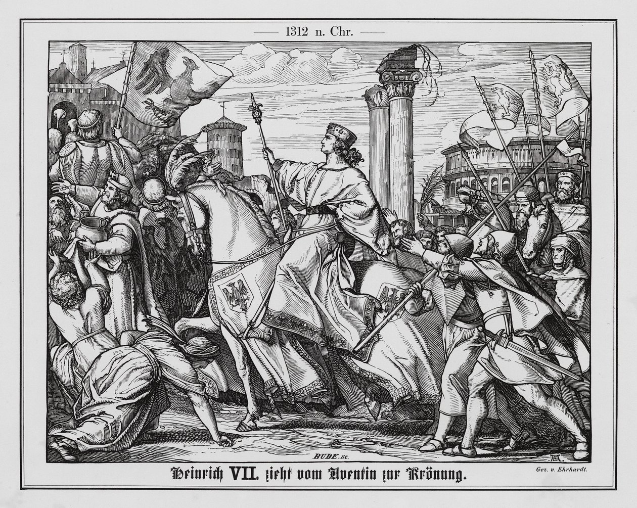 Re Enrico VII di Germania mentre si reca all