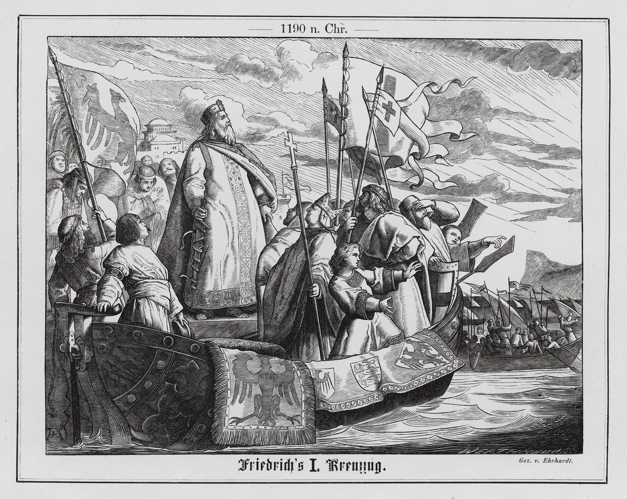 Il Sacro Romano Imperatore Federico I durante la Terza Crociata da Karl Ludwig Adolf Ehrhardt