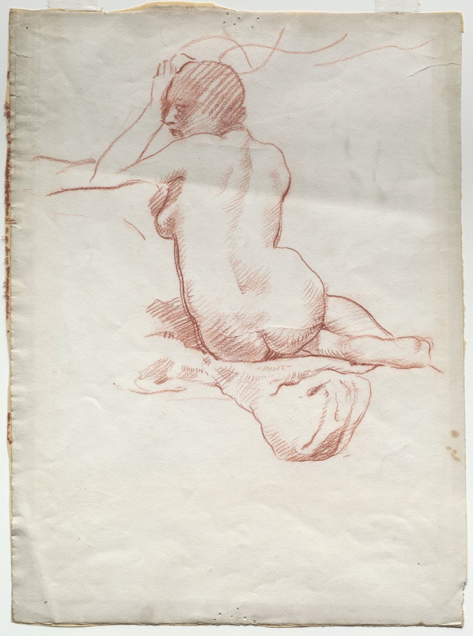 Nudo femminile seduto di schiena da Karl Ludwig Bernhard Buchhorn